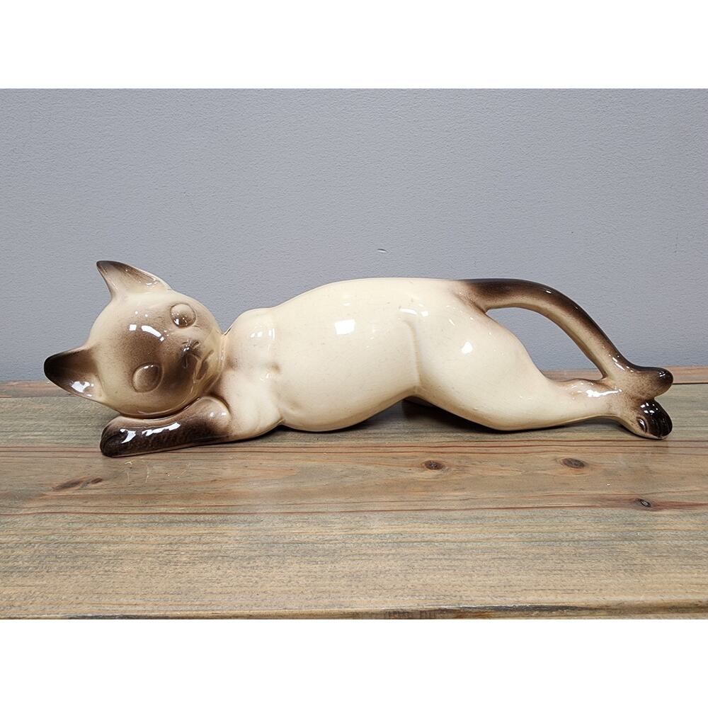MCM Siamese Cat Figurine/Wall Climber Ceramic-Vintage Japan-12”